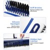 Scrubber with Handle, 2-in-1 Floor Scrubber with Water Pusher &