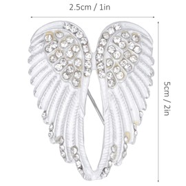 4Pcs Angel Wings Pendant Pin Brooches, Crystal Angel Wings Bling Pin Brooches Pendants Jewelry Accessory(White)