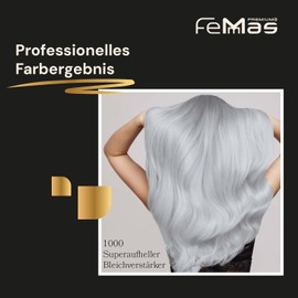 Femmas Hair Colour Set Bleach Enhancer 1000 I Hair Colour Cream 100 ml + Oxycream 100 ml 3% I Permanent Hair Colouration + Developer I Gentle & Long Lasting I Salon Hair Colour for Home