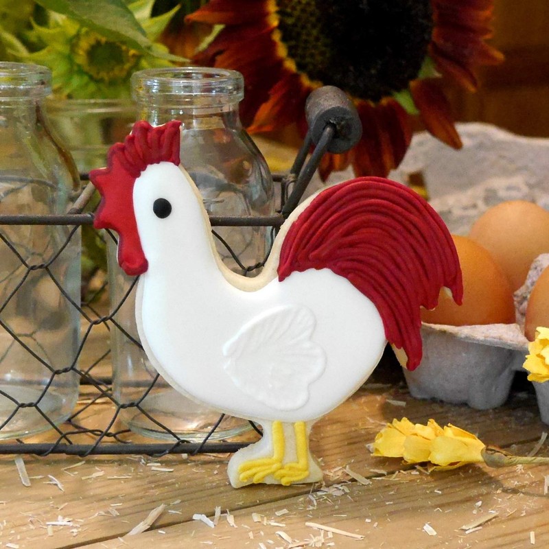 Juego de cortadores de galletas de gallo, 3 piezas, acero
