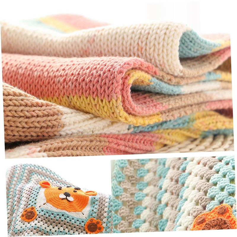 jojofuny 1 Roll Rainbow Colorful Knitting Woolen Yarn Ply Soft