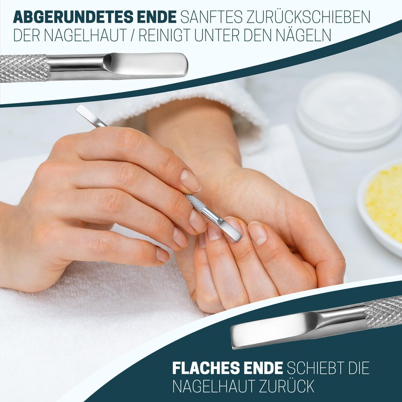 KLINGENHELD Precise Cuticle Nippers with Cuticle Pusher - Very Smooth