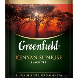 Greenfield Kenyan Sunrise Сlassic Collection Black Tea Finely Selected Speciality Tea 25 Double Chamber Teabags With Tags in Foil Sachets
