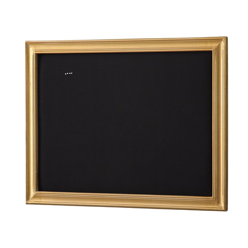 SOFE 21x27 Gold Wood Framed Linen Bulletin Board, Black Pin