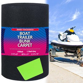 Boat Trailer Bunk Carpet Black, Boat Bunk Carpet 13ft x 11in 8mm Thickness, Bunk Carpet for Boat Trailers Boat Trailer Carpet Marine Trailer Bunk Carpet for Boats, Boat Trailers or Jet Ski Ramp
