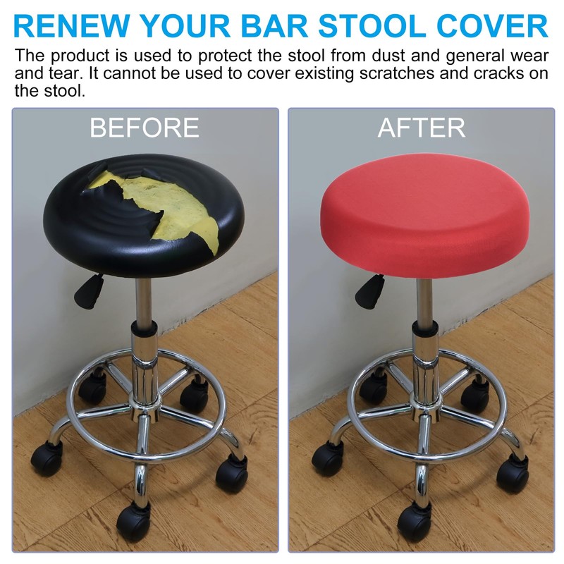 PATIKIL 11" Round Bar Stool Cover, 4 Pack Washable Elastic