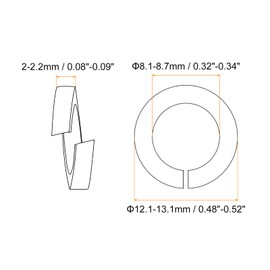 sourcing map 60 Pcs Spring Lock Washer, M8 Split Lock Washer Assortment 304 Stainless Steel Lock Washers for Screws Bolts Nuts, Silver