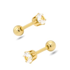 Adelina Style Women's Earrings, Popular, 1 Earring, 1 Pair, Cubic Zirconia, Surgical Stainless Steel, Hypoallergenic, Cubic Zirconia, Cubic Zirconia