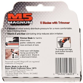 Personna M5 Magnum Razor Blades with Trimmer, 4 Ct Refill Blades (2 Pack) by Personna