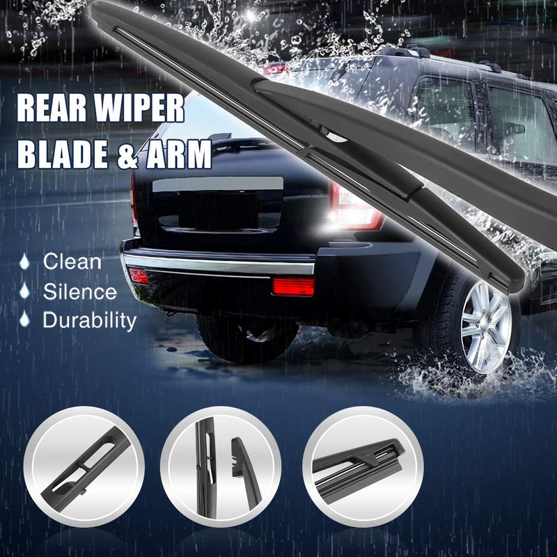 X AUTOHAUX Car Rear Windshield Wiper Blade Arm Set 265mm