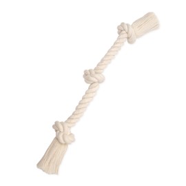 Mammoth Flossy Chews 100 Percent Natural Cotton Rope Dog Toys - Premium White Knot Dog Rope Toy - Interactive Dog Tug Toy - Tug Dog Chew Toy for Small to Medium Dogs - Medium 20"