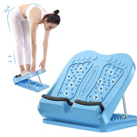 Adjustable Stretch Board, Professional Balance Board, Oblique Exercise Board for Stretching Tensioned Calves, Adjustable in 9 Levels, Reduce Fatigue Core Training (Blue)