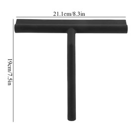 Duokon Window Shower Squeegee Cleaning Scraper Rubber Blade with Holder for Mirrors Bathroom Kitchen Car Glass Doors Black
