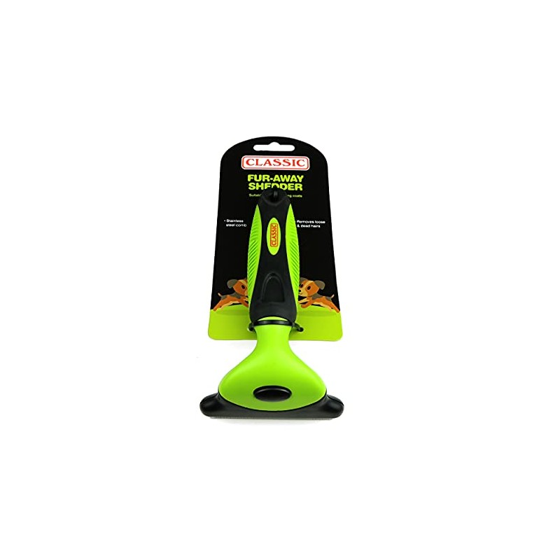 CLASSIC Pet Grooming De-Shedder for Dogs - Large, Green