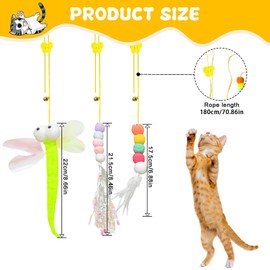 TenaLucy Hanging Cat Toy, Cat Toy, Self-Employment Cat Toy, Door Frame, Interactive Cat Toy for Retractable, for Cat Run and Against Boredom (1 PCS(B))