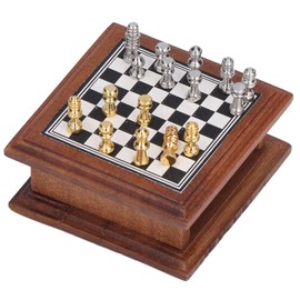 Juego de Mesa de ajedrez, Juego de ajedrez en Miniatura Mini colección de decoración Exquisita para el hogar                                          