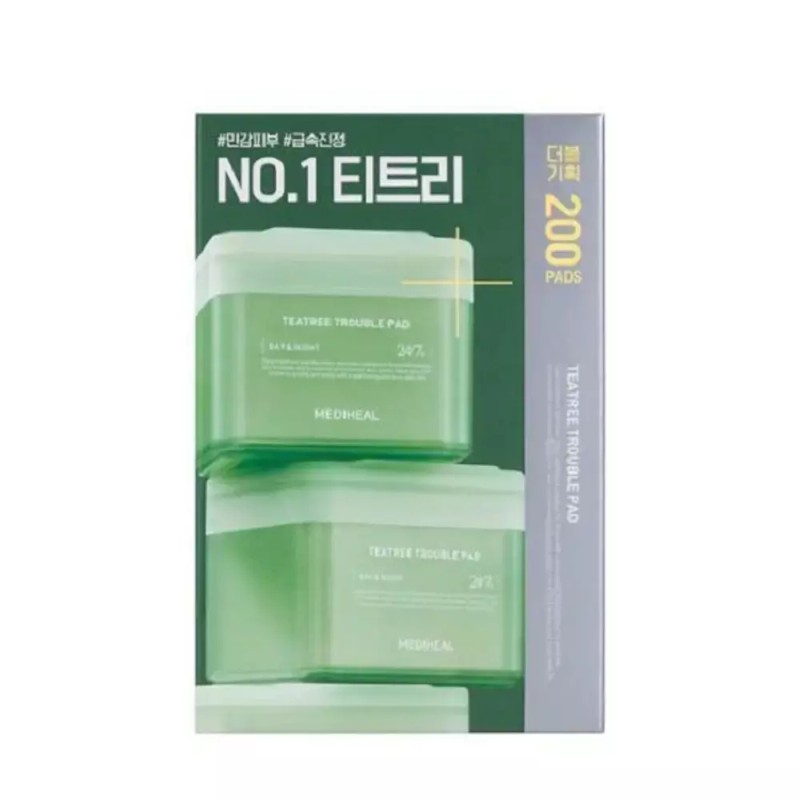 Mediheal 메디힐티트리팩 진정패드 여드름패드 100매 2개 트러블 Mediheal Trelaxing Patch