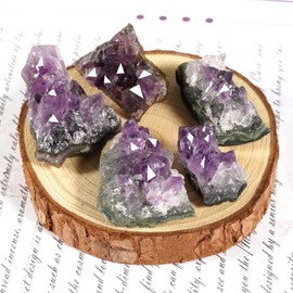 Soulnioi Natural Amethyst Crystal Cluster Irrgular Stone Purple Quartz Geode for Home Decor(5pcs 10g）