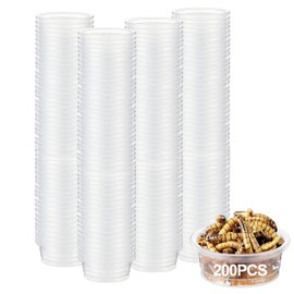 ANCKNE 200 pcs 0.5oz Crested Gecko Food and Water Feeding Cups | Reptile Feeder Bowls | for Lizard and Other Small Pet Ledge Accessories Supplies