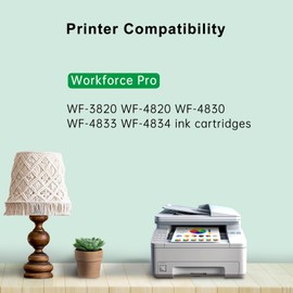 822XL Ink Cartridges Remanufactured for Epson 822XL Ink Cartridges Combo Pack 822 822XL for Workforce Pro WF-3820 WF-3823 WF-4820 WF-4830 WF-4833 Printer 822 (5 Pack