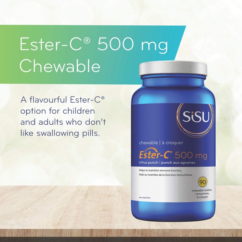 SISU Ester-C 500 mg Chewable, Citrus 90 T (Pack of
