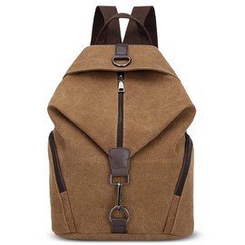 DORRISO Women Backpack Ladies Anti-Theft Canvas Backpack Rucksack Large Capacity Lightweight Casual Travel Vacation Daypack Hiking Schoolbag Vintage Backpack Brown