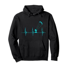 Kitesurfing Kitesurfer Heartbeat EKG Pulse Kiteboard Pullover Hoodie