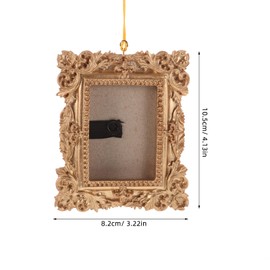 PRETYZOOM - Colgantes creativos para árbol de Navidad, pequeños marcos de oro, pequeños marcos dorados para colgar árbol de Navidad, marco para colgar, mini marcos de fotos, mini marcos de resina