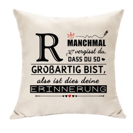 Sometimes You Forget That You Are So Great, So Is This Your Memory Cushion Cover with R Letter Gifts for Girls Boys Women Men Daily Positive Affirmations Gifts (R)