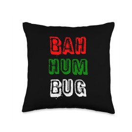 Winter Holiday Season Apparel Co. Christmas Bah Humbug Festive Grumpy Spirit Throw Pillow, 16x16, Multicolor