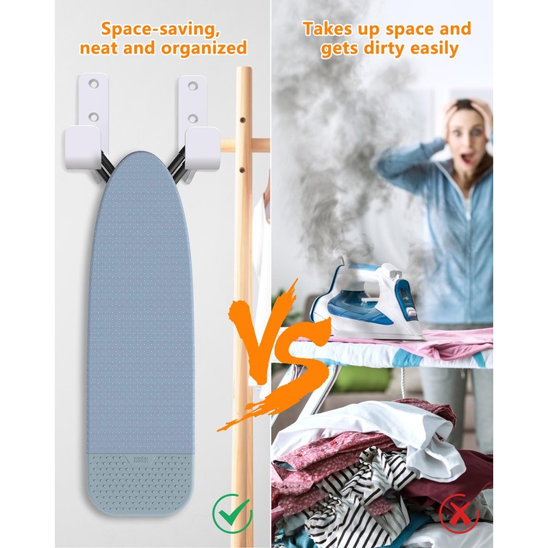 Ironing Board Holder Wall Mount White, Stainless Steel Ironing Board