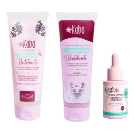 Kit Adios Caida Shampoo + Tratamiento + Tonico Capilar Kaba