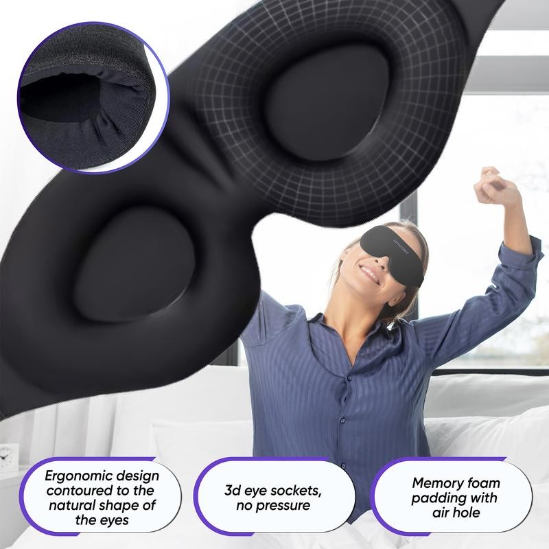 snoozzzed Memory Foam 3D Sleep Mask - Fits all Sizes,