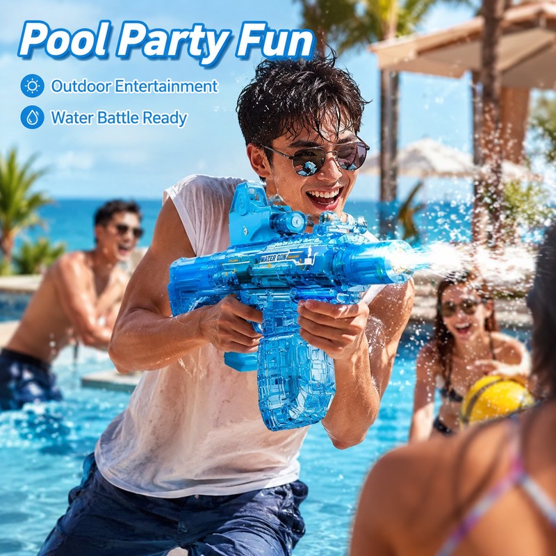 Electric Water Blaster for Summer Outdoor Play – Rechargeable Continuous