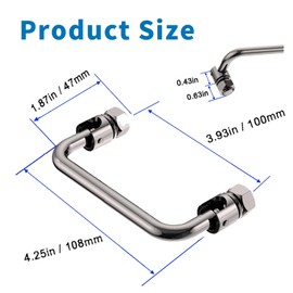 DGSMT0808 304 Stainless Steel Folding Pull Handle, U-Shape Folding Metal Cabinet Handles Toolbox Handle,Hole Distance: 3.9Inch Center to Center
