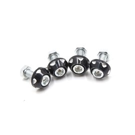 REPAIROCK 4Pcs Black Aluminum Alloy Decorative License Plate Bolt Screw for Car Motorcycle Auto Replacement Parts