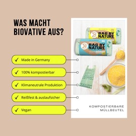 20L Organic Waste Bags with Handle - 100% compostable & Biodegradable - Tear-Resistant Organic Bags for Clean Disposal with Handle - Also Available as 6L, 10L, 30L