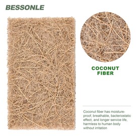BESSONLE 24 Pack Natural Scrub Kitchen Sponges - Coconut Husk Non Abrasive Scouring Pads - Multipurpose Scrubbing for Dishes - Heavy Duty Dishes, Pan and Pot Scrubbers for Kitchen Non Scratch