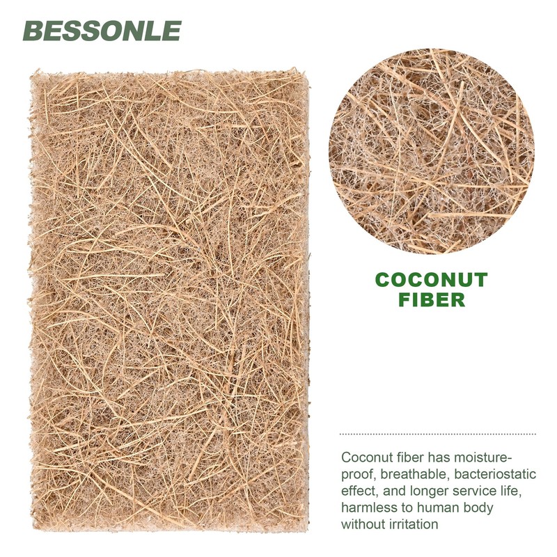 BESSONLE 24 Pack Natural Scrub Kitchen Sponges - Coconut Husk