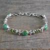 NOVICA Artisan Handmade Peridot Link Bracelet Reconstituted Turquoise Silver Sterling
