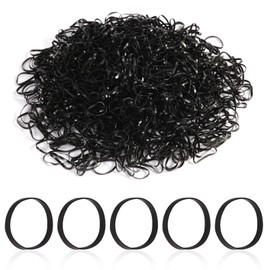 Rubber Bands 1000Pcs Black Small Rubber Elastic Bands Natural Soft Bands for Tie Dye, Hair Home, Pens, Wedding Hairstyle,Catapults, Bills, Bank Paper, Office Supplies(22mm)