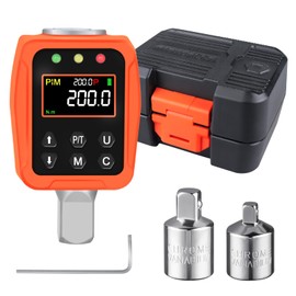 ATsafepro Digital Torque Adapter 1/2" 10-200 Nm,Digital Torque Wrench with Colour LCD Display with Buzzer, 1/4” & 3/8” Adapters for Car & Motorcycle Maintenance