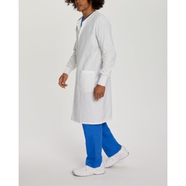 Landau Unisex Relaxed Fit 2-Pocket Full-Length Lab Coat 3178 White 5XL