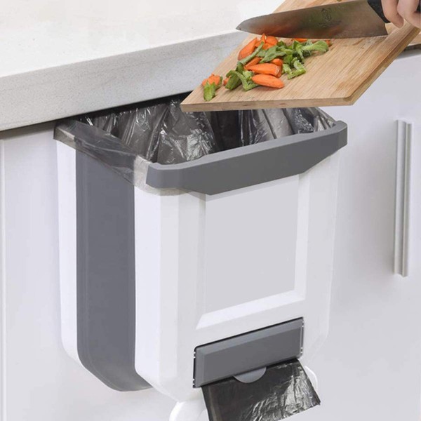 HUAPPNIO Kitchen Bin Plastic Folding Wall Mounted for Cupboard Door