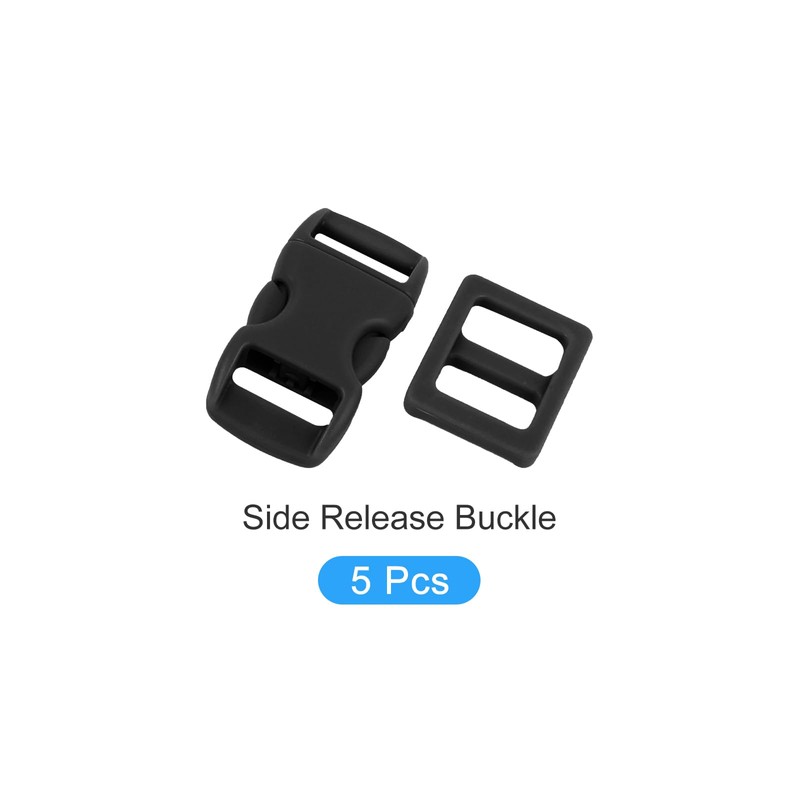 METALLIXITY Side Quick Release Buckle (10-11mm/0.4"-0.43") 5Pcs, Plastic Adjustable Buckles