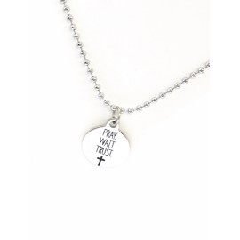 JKCE Designs Son Necklace, Pray Wait Trust Necklace, Wait On God Necklace, Trust In God