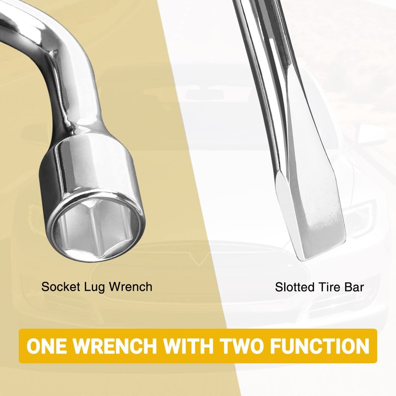 AICARS Lug Wrench Lug Nut Wrench L Type with 19mm