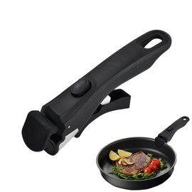 Tibapla Removable Pot Handle, Black Bakelite Detachable Pot Handle, Nonslip Anti-scalding Pan Gripper, Universal Pot Handle Replacement for All Cookware, One-Touch Opening and Closing