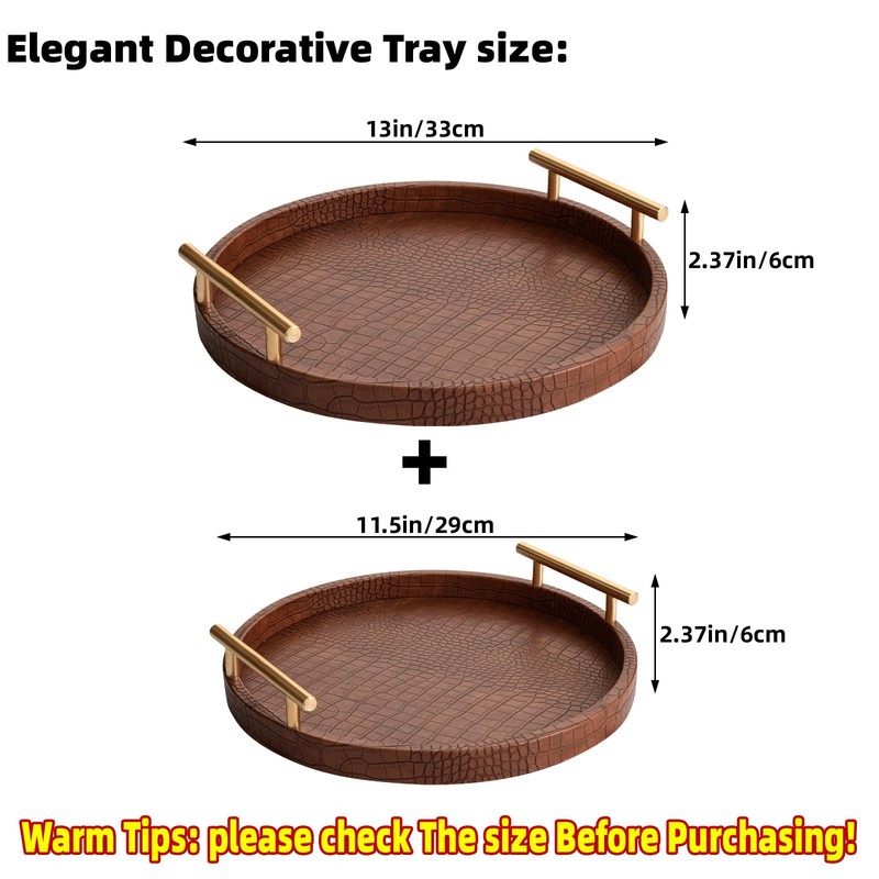 JUMBO HUMBLE Modern Decorative Serving Tray, Set of 2 Modern