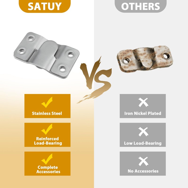 SATUY 8 Pcs Flush Mount Bracket, Stainless Steel Interlocking Hanging